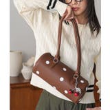 ブラウン | チャーム付きロングハンドルドットバッグ トートバッグ ショルダーバッグ | mili an deni