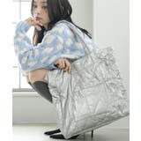 シルバー | 中綿キルティングトートバッグ ハンドバッグ ショルダーバッグ | mili an deni