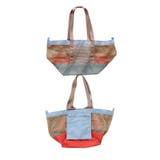 ライトブルー×レッド | トートバッグ レディース メッシュバッグ | mili an deni