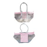 ピンク×グレー | トートバッグ レディース メッシュバッグ | mili an deni