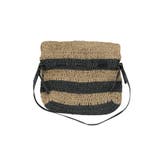 ベージュ×ブラック | バッグ レディース ボーダー巾着ジュートバッグ | mili an deni