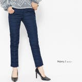 ネイビー | 中綿パンツ 裏起毛 スーパーストレッチ | mili an deni