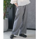 チャコール | レディース ワイドパンツ リネンタッチイージーパンツ | mili an deni