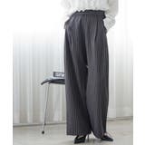 チャコール | ピンストライプ ストレートパンツ レディース | mili an deni