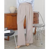 グレージュ | ピンストライプ ストレートパンツ レディース | mili an deni
