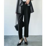 ブラック | センタープレステーパードパンツ ストレッチ ロング丈 | mili an deni