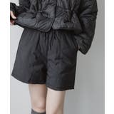 ブラック | ナイロンワッシャー中綿キルトショートパンツ 中綿パンツ キルティング | mili an deni