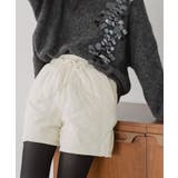 アイボリー | ナイロンワッシャー中綿キルトショートパンツ 中綿パンツ キルティング | mili an deni