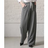 グレー | ストライプレイヤード風パンツ ワイドパンツ レディース | mili an deni