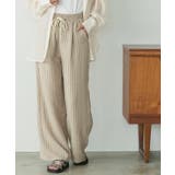 ベージュ | ストライプ イージーパンツ レディース | mili an deni