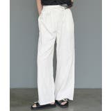 アイボリー | リボン刺繍ワッシャー加工イージーパンツ ロング丈 ボトムス | mili an deni