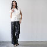 リボン刺繍ワッシャー加工イージーパンツ ロング丈 ボトムス | mili an deni | 詳細画像17 