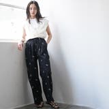 リボン刺繍ワッシャー加工イージーパンツ ロング丈 ボトムス | mili an deni | 詳細画像18 