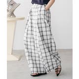 オフホワイト | チェックワイドパンツ スーパーワイド ロング丈 | mili an deni