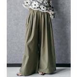 カーキ | スカーフ付き ミリタリーワイドパンツ ロング丈 | mili an deni