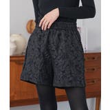 ブラック | フラワージャガードショートパンツ ショート丈 ボトムス | mili an deni