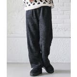 ブラック | 裏ボアパンツ ジャガード ワイドパンツ | mili an deni