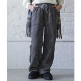 チャコール | 裏ボアパンツ ジャガード ワイドパンツ | mili an deni