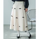 アイボリー | リボン付き フレアスカート レディース | mili an deni