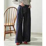 インディゴ | ウェストタックデニムパンツ レディース ワイドパンツ | mili an deni