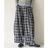 ネイビー | チェックパンツ レディース ワイドパンツ | mili an deni