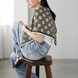 小紋柄トライアングルストール シルクタッチ 大きめ | mili an deni | 詳細画像6 