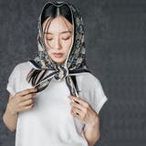 小紋柄トライアングルストール シルクタッチ 大きめ | mili an deni | 詳細画像10 
