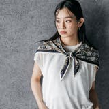 小紋柄トライアングルストール シルクタッチ 大きめ | mili an deni | 詳細画像12 