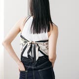 レトロ柄トライアングルストール シルクタッチ 大きめ | mili an deni | 詳細画像8 