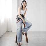 レトロ柄トライアングルストール シルクタッチ 大きめ | mili an deni | 詳細画像12 