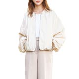 アイボリー | レディース ブルゾン 袖ギャザーブルゾン | mili an deni