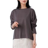 チャコール | ドロップショルダーロンTシャツ Tシャツ サイドスリット | mili an deni