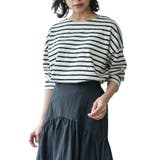 エクリュ×ブラック | ドロップショルダーロンTシャツ Tシャツ サイドスリット | mili an deni