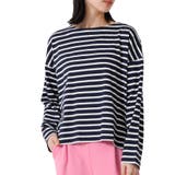 ネイビー×エクリュ | ドロップショルダーロンTシャツ Tシャツ サイドスリット | mili an deni