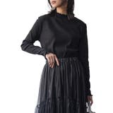 ブラック | レディース トップス ギャザーネックテレコリブトップス | mili an deni