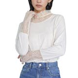 アイボリー | レディース トップス ギャザーネックレース切替トップス | mili an deni