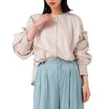 アイボリー | ポプリン袖ギャザーブラウス ミドル丈 袖リボン | mili an deni