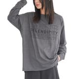 チャコール | ステップロゴロンT 前面プリント グラフィック | mili an deni
