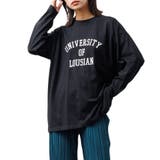 ブラック | カレッジプリントロンT カレッジロゴ プリント | mili an deni