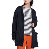ブラック | ストレッチ起毛ビッグカーディガン ニット Vネック | mili an deni