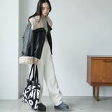 ジャガードニットトートバッグ ショルダーバッグ 英字 | mili an deni | 詳細画像16 