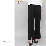 ブラック | センタースリットストレートパンツ パンツ ロング丈 | mili an deni