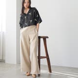 ワイドパンツ レディース サイド刺繍テープパンツ | mili an deni | 詳細画像10 