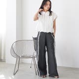 ワイドパンツ レディース サイド刺繍テープパンツ | mili an deni | 詳細画像14 