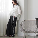 ワイドパンツ レディース サイド刺繍テープパンツ | mili an deni | 詳細画像15 