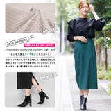 エンボス加工ダイヤ柄タイトスカート バックスリット ミモレ丈 | mili an deni | 詳細画像2