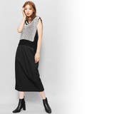 エンボス加工ダイヤ柄タイトスカート バックスリット ミモレ丈 | mili an deni | 詳細画像8