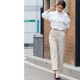 麻風ハイウエストパンツ ブーツカット ロング丈 | mili an deni | 詳細画像11