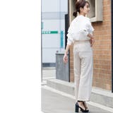 麻風ハイウエストパンツ ブーツカット ロング丈 | mili an deni | 詳細画像12
