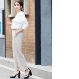 麻風ハイウエストパンツ ブーツカット ロング丈 | mili an deni | 詳細画像13